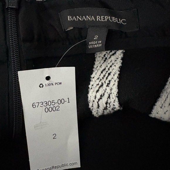 NWT, Banana Republic Flare Peplum Mini Skirt White Black, Sz 2 - Picture 13 of 13